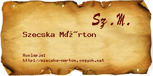 Szecska Márton névjegykártya