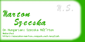 marton szecska business card